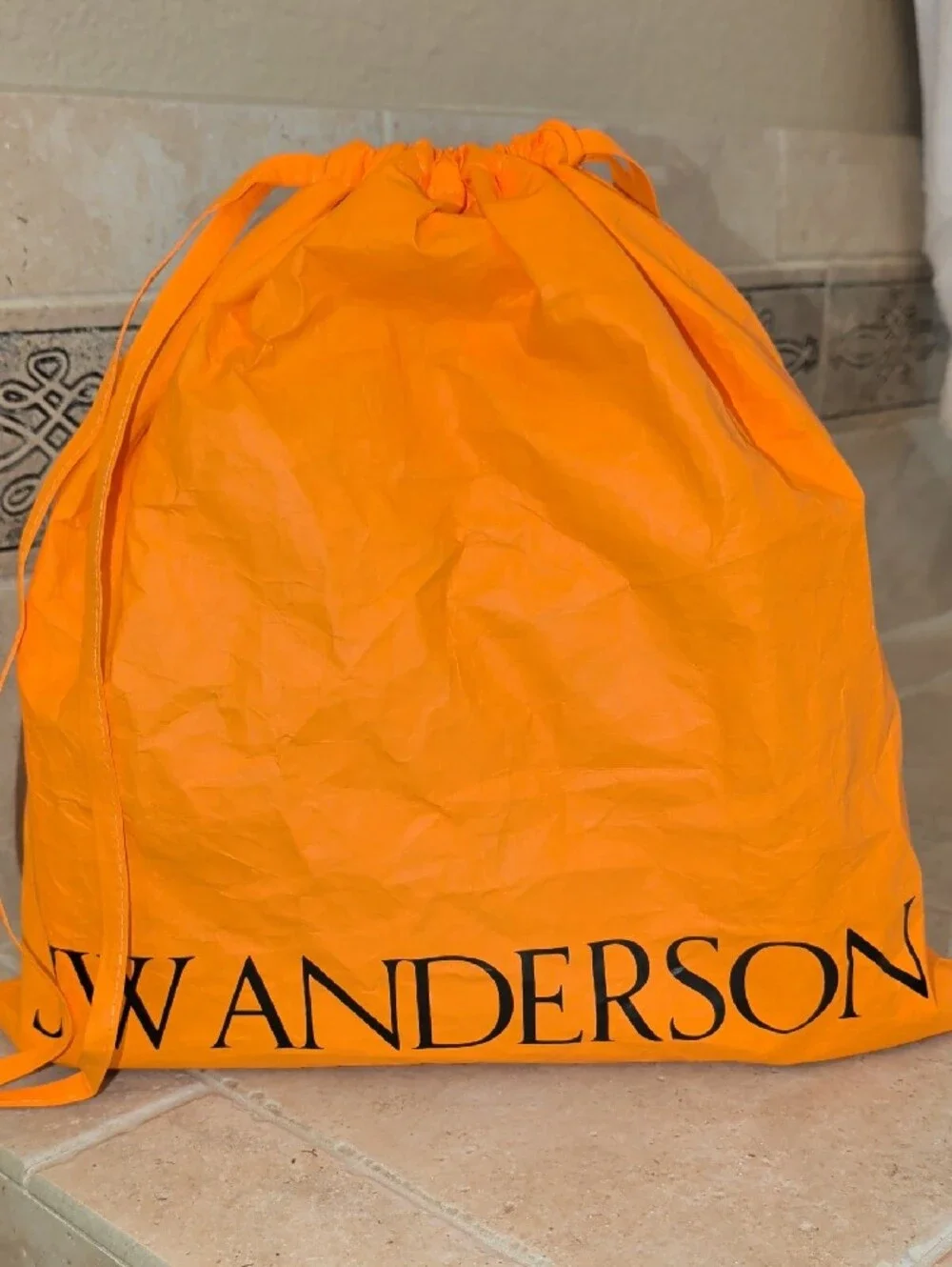 JW Anderson Small Loafer Bag Waxed Tan Gold Suede